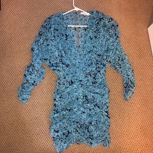 Revolve Nicoletta Mini Dress in Blue Floral (M)